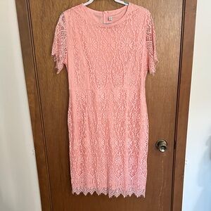 Elegant Pink Lace Dress
